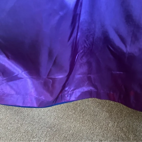 Vtg 80s Beautiful Blue 80% Wool Long Winter Coat/Duster Purple lining USA - Picture 10 of 16